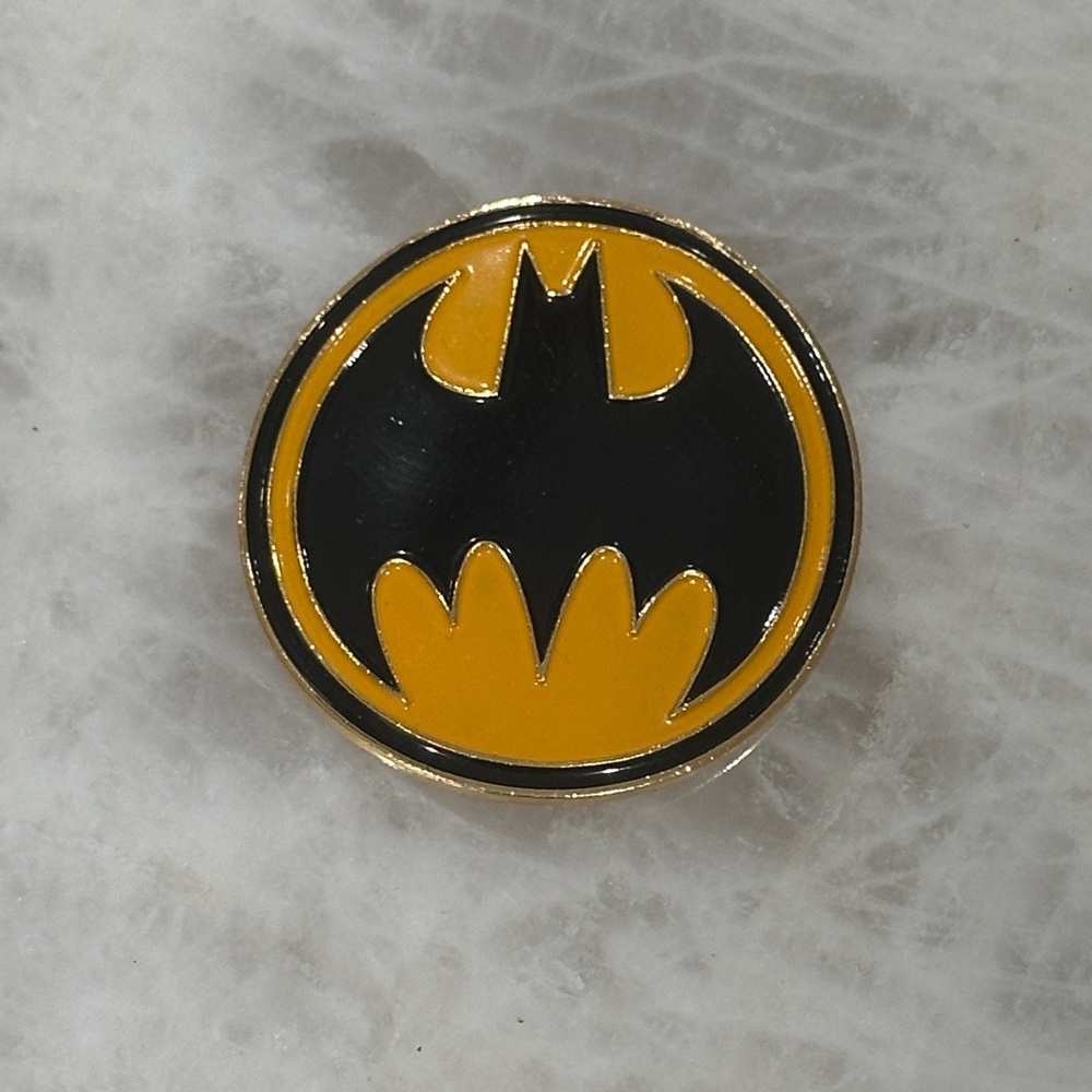 Black and Yellow Batman Logo Metal Shield